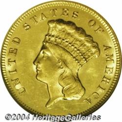 1874 $3 MS63 NGC. A flashy type representative