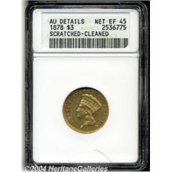 1878 $3--Scratched, Cleaned--ANACS. AU