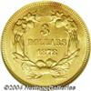 Image 2 : 1878 $3 MS62 NGC. Vibrant lustrous surfaces,