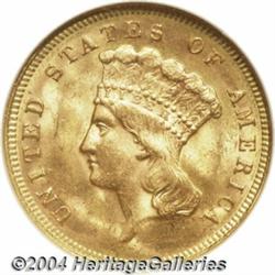 1878 $3 MS64 NGC. At first glance this