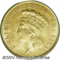 1887 $3 MS64 PCGS. One of the more frequently