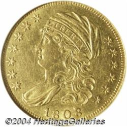 1808/7 $5 AU55 NGC. Close Date, Breen-6455, B.