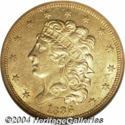 1836 $5 MS61 NGC. Breen-6510, Third Head,