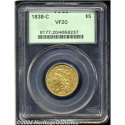 1838-C $5 VF20 PCGS. Breen-6517, Normal 5,