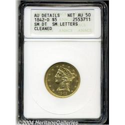 1842-D $5 Small Date, Small