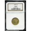 Image 1 : 1843 $5 AU55 NGC. Exceptionally sharp with