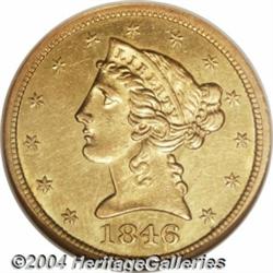 1846-O $5 MS61 NGC. The 1846-O half eagle is