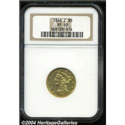 1848-C $5 XF45 NGC. Variety 11-E. Despite the