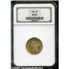 Image 1 : 1852 $5 MS60 NGC. An appealing No Motto type