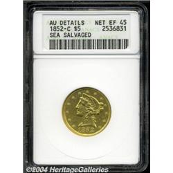 1852-C $5--Sea Salvaged--ANACS. AU Details,