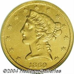 1860-S $5 AU Details, Obverse Repaired, NCS.