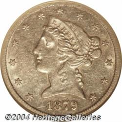 1879-CC $5 AU50 NGC. An average or better
