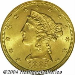 1885-S $5 MS65 NGC. This is a no-questions Gem