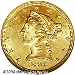 1892-S $5 MS63 NGC. Anything but common in