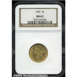 1896 $5 MS63 NGC. Both sides of this