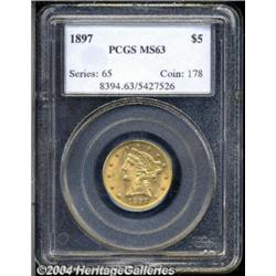 1897 $5 MS63 PCGS. This well-impressioned half