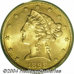 1898-S $5 MS64 PCGS. A scarcer Liberty half