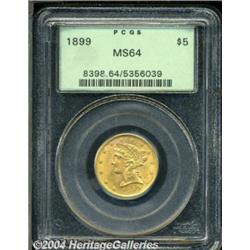 1899 $5 MS64 PCGS. Deep gold-orange coloration
