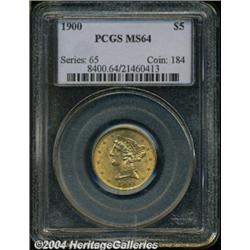1900 $5 MS64 PCGS. A needle sharp, original