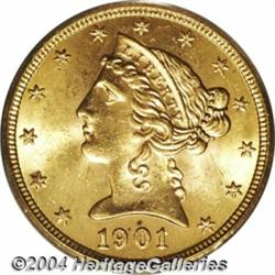 1901/0-S $5 MS64 PCGS. FS-006, Breen-6780. A