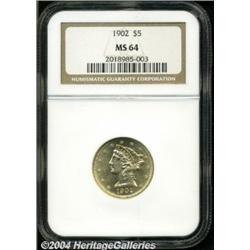 1902 $5 MS64 NGC. A bright, gleaming