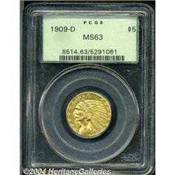1909-D $5 MS63 PCGS. A beautiful type