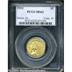 1913 $5 MS62 PCGS. Sharply struck with