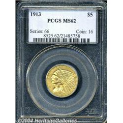 1913 $5 MS62 PCGS. Well struck with full rich