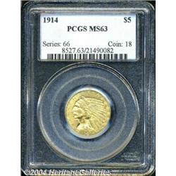 1914 $5 MS63 PCGS. Boldly struck and lustrous,