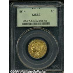 1914 $5 MS63 PCGS. Well struck with sparkling