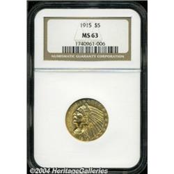 1915 $5 MS63 NGC. A boldly struck and