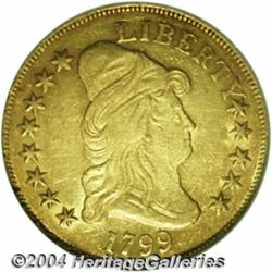 1799 $10 Large Stars Obverse, AU Details,