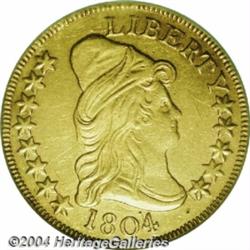 1804 $10 Crosslet 4, AU Details, Scratched,