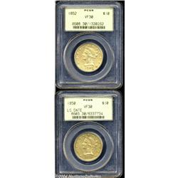 1850 $10 Large Date VF30 PCGS, sharp for the