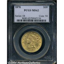 1878 $10 MS62 PCGS. Excellent mint luster and