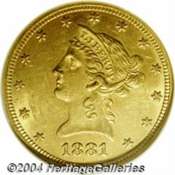 1881-O $10 MS61 NGC. A rare O-mint, one of