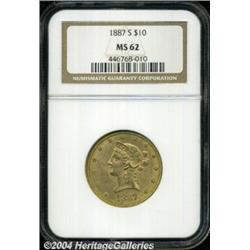 1887-S $10 MS62 NGC. Well struck and lustrous,