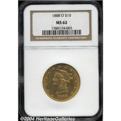 1888-O $10 MS62 NGC. A slightly scarcer O-mint