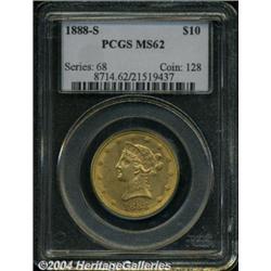 1888-S $10 MS62 PCGS. A meticulously struck