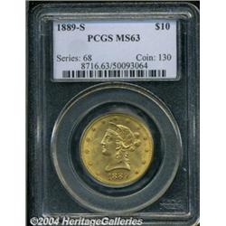1889-S $10 MS63 PCGS. An impressive piece that