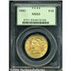 Image 1 : 1892 $10 MS63 PCGS. Satiny with the expected