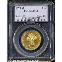 1894-O $10 MS62 PCGS. With attractive,