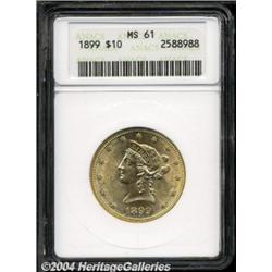 1899 $10 MS61 ANACS. Sharply struck with