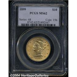 1899 $10 MS62 PCGS. This lustrous and boldly