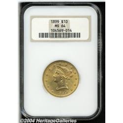 1899 $10 MS64 NGC. Well defined with a bright,