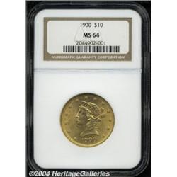 1900 $10 MS64 NGC. Well struck and fully