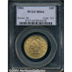 1901 $10 MS64 PCGS. A sharply struck and