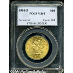 1901-S $10 MS64 PCGS. Both sides of this