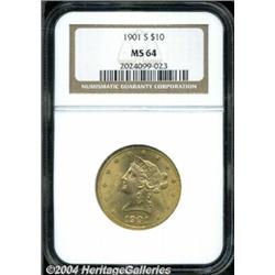 1901-S $10 MS64 NGC. An attractive Choice type