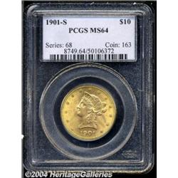 1901-S $10 MS64 PCGS. A carefully preserved